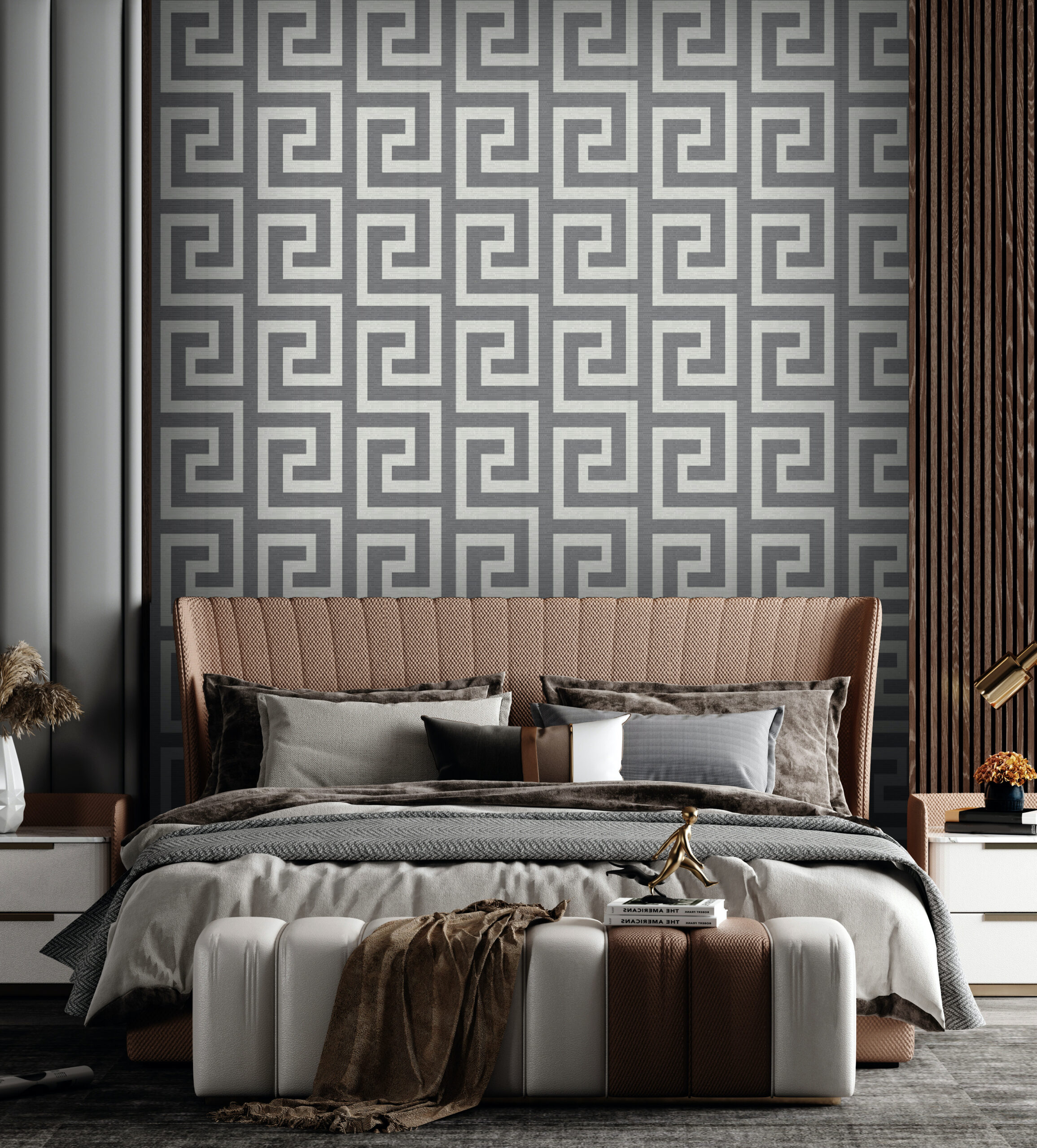 mock up Poster frame model in modern interior background calm color bed room luxury style 3d rendering 3d illustration