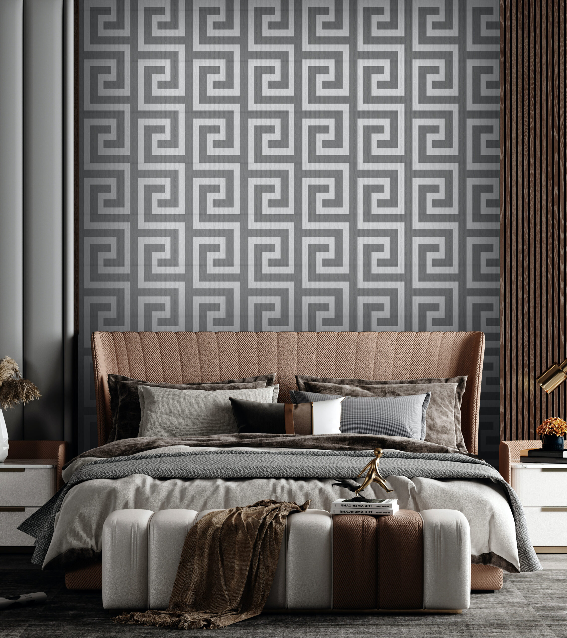 mock up Poster frame model in modern interior background calm color bed room luxury style 3d rendering 3d illustration